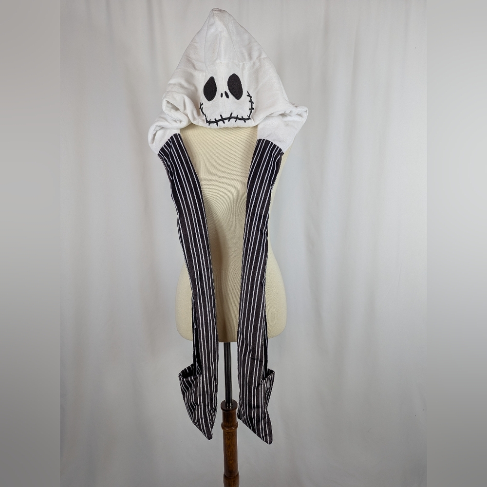 Jack Skellington Hooded Scarf Plush Soft Mittens Nightmare Before Christmas